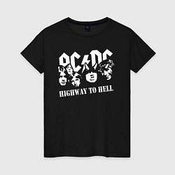 Футболка хлопковая женская ACDC Highway to Hell, цвет: черный