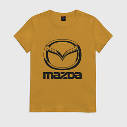 Футболка хлопковая женская MAZDA LOGO, цвет: горчичный