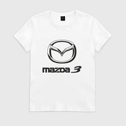 Футболка хлопковая женская MAZDA 3 Black, цвет: белый
