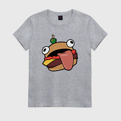 Футболка хлопковая женская Fortnite Burger, цвет: меланж