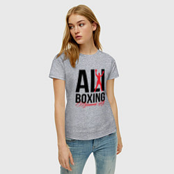 Футболка хлопковая женская Muhammad Ali, цвет: меланж — фото 2
