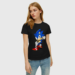 Футболка хлопковая женская SONIC, цвет: черный — фото 2