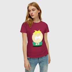 Футболка хлопковая женская South Park Баттерс, цвет: маджента — фото 2