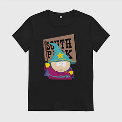 Футболка хлопковая женская ЮЖНЫЙ ПАРК, цвет: черный