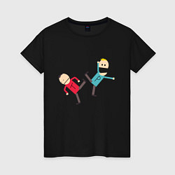 Футболка хлопковая женская South Park Терренс и Филлип, цвет: черный