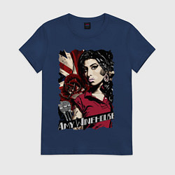 Футболка хлопковая женская ЭММИ УАЙНХАУС, цвет: тёмно-синий
