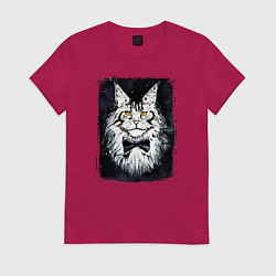 Футболка хлопковая женская Hello kittys!, цвет: маджента