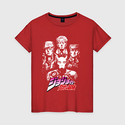 Футболка хлопковая женская JOJOS BIZARRE ADVENTURE, цвет: красный