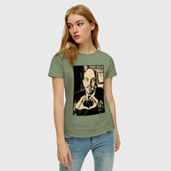 Футболка хлопковая женская Ленин Oko, цвет: авокадо — фото 2