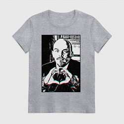Футболка хлопковая женская Ленин Oko, цвет: меланж