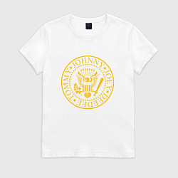 Футболка хлопковая женская RAMONES, цвет: белый