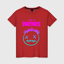 Футболка хлопковая женская TRAVIS SCOTT X FORTNITE, цвет: красный