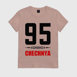 Футболка хлопковая женская 95 Chechnya, цвет: пыльно-розовый