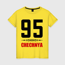 Футболка хлопковая женская 95 Chechnya, цвет: желтый