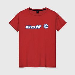 Футболка хлопковая женская Volkswagen Golf Z, цвет: красный