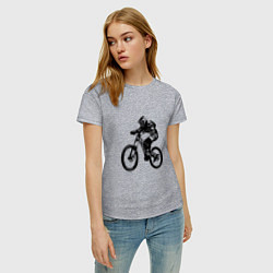 Футболка хлопковая женская Велоспорт Z, цвет: меланж — фото 2