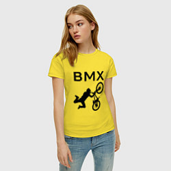 Футболка хлопковая женская Велоспорт BMX Z, цвет: желтый — фото 2