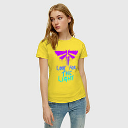 Футболка хлопковая женская ЦИКАДЫ LOOK FOR THE LIGHT, цвет: желтый — фото 2