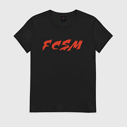 Футболка хлопковая женская FCSM, цвет: черный