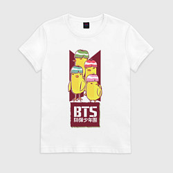 Футболка хлопковая женская BTS Чики, цвет: белый