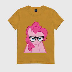 Футболка хлопковая женская Pinky Pie hipster, цвет: горчичный