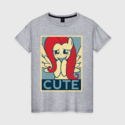 Футболка хлопковая женская Fluttershy cute, цвет: меланж