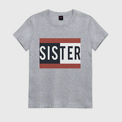 Футболка хлопковая женская Sister, цвет: меланж