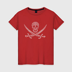 Футболка хлопковая женская Pirate, цвет: красный
