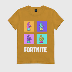 Футболка хлопковая женская Фортнайт поп-ап, цвет: горчичный