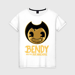 Футболка хлопковая женская Bendy And The Ink Machine, цвет: белый