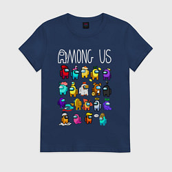 Футболка хлопковая женская AMONG US, цвет: тёмно-синий