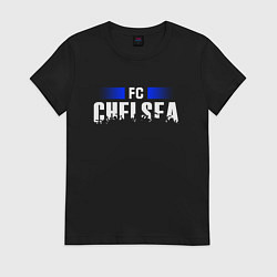 Футболка хлопковая женская FC Chelsea, цвет: черный