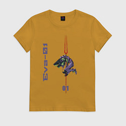 Футболка хлопковая женская Eva01, цвет: горчичный