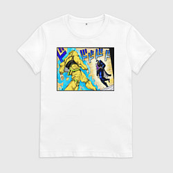 Футболка хлопковая женская Дио идет на забив, цвет: белый