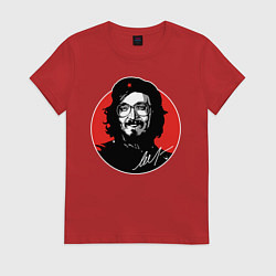 Футболка хлопковая женская Гражданская оборона, цвет: красный