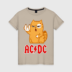 Женская футболка ACDC rock cat