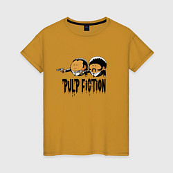 Футболка хлопковая женская Pulp fiction, цвет: горчичный