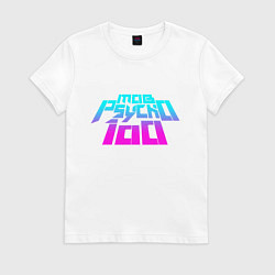 Футболка хлопковая женская Mob psycho 100 Logo Z, цвет: белый