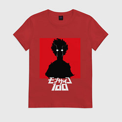 Футболка хлопковая женская Mob psycho 100 Z, цвет: красный