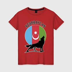 Футболка хлопковая женская Азербайджан, цвет: красный