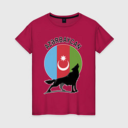 Футболка хлопковая женская Азербайджан, цвет: маджента