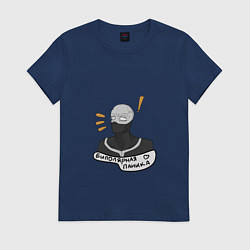 Футболка хлопковая женская Твайс БНХА, цвет: тёмно-синий