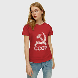 Футболка хлопковая женская СССР, цвет: красный — фото 2