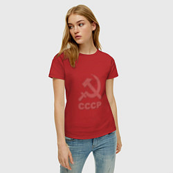 Футболка хлопковая женская СССР, цвет: красный — фото 2