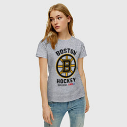 Футболка хлопковая женская BOSTON BRUINS NHL, цвет: меланж — фото 2