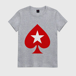 Футболка хлопковая женская Покер Пики Poker Stars, цвет: меланж