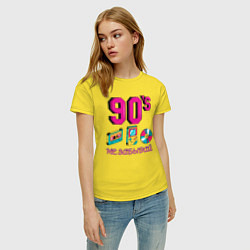 Футболка хлопковая женская НЕ ЗАБЫВАЙ 90-е, цвет: желтый — фото 2