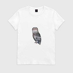 Футболка хлопковая женская Сова, цвет: белый