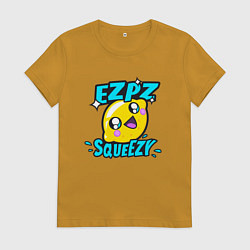 Футболка хлопковая женская Easy Peasy Lemon Squeezy, цвет: горчичный