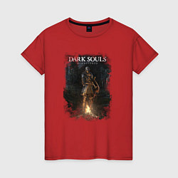Футболка хлопковая женская Dark Souls Remastered, цвет: красный